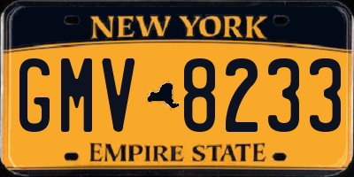 NY license plate GMV8233