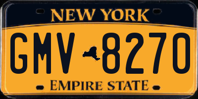 NY license plate GMV8270