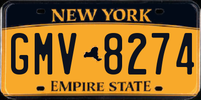 NY license plate GMV8274