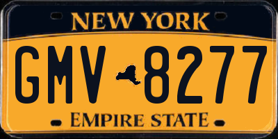 NY license plate GMV8277