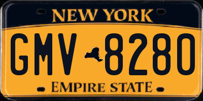 NY license plate GMV8280