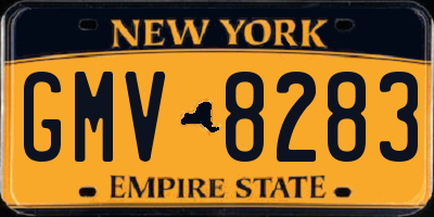 NY license plate GMV8283