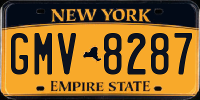 NY license plate GMV8287