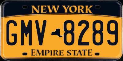 NY license plate GMV8289