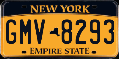 NY license plate GMV8293