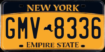 NY license plate GMV8336