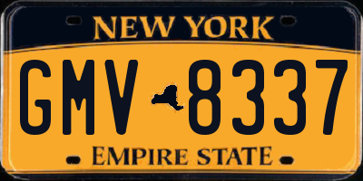 NY license plate GMV8337