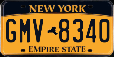 NY license plate GMV8340