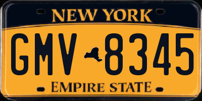 NY license plate GMV8345