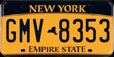 NY license plate GMV8353