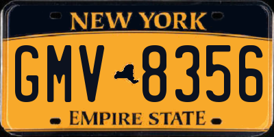 NY license plate GMV8356