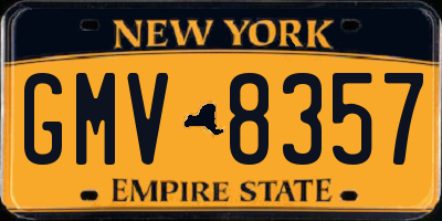 NY license plate GMV8357