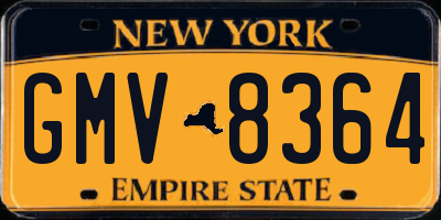 NY license plate GMV8364