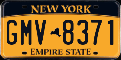 NY license plate GMV8371