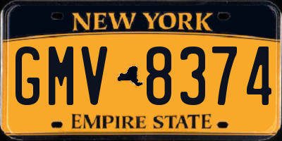 NY license plate GMV8374