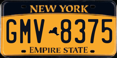NY license plate GMV8375