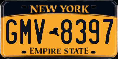NY license plate GMV8397