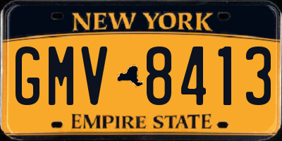 NY license plate GMV8413