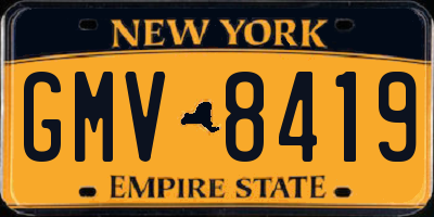 NY license plate GMV8419