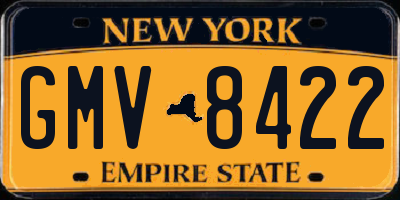 NY license plate GMV8422