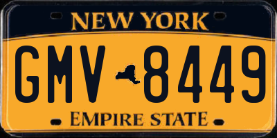 NY license plate GMV8449