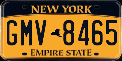 NY license plate GMV8465