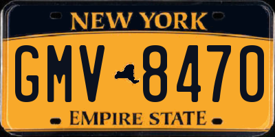NY license plate GMV8470