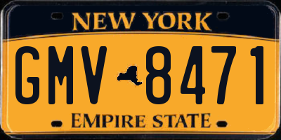 NY license plate GMV8471