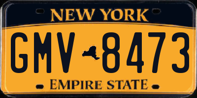 NY license plate GMV8473