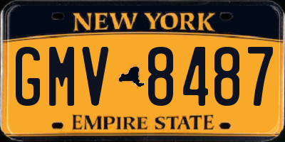 NY license plate GMV8487