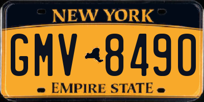 NY license plate GMV8490