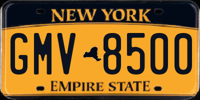 NY license plate GMV8500