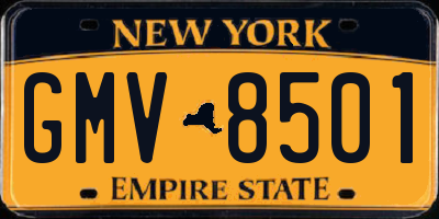 NY license plate GMV8501