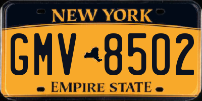 NY license plate GMV8502