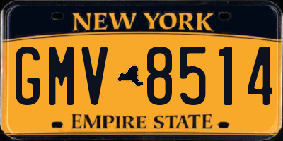 NY license plate GMV8514