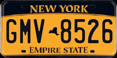 NY license plate GMV8526
