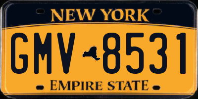 NY license plate GMV8531