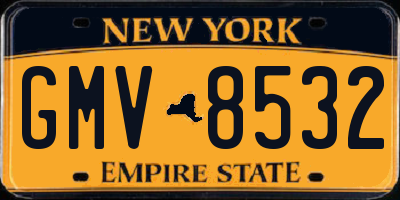 NY license plate GMV8532