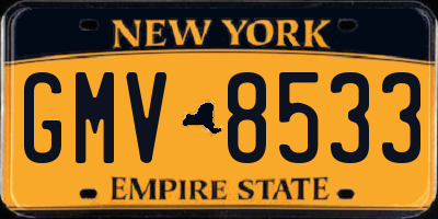 NY license plate GMV8533