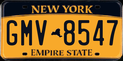 NY license plate GMV8547