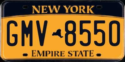 NY license plate GMV8550