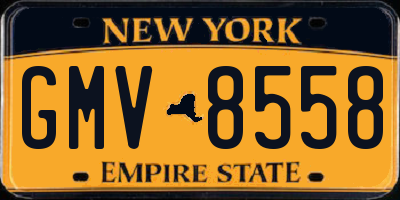 NY license plate GMV8558