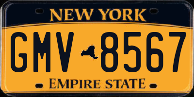 NY license plate GMV8567