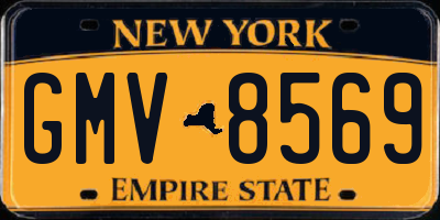 NY license plate GMV8569