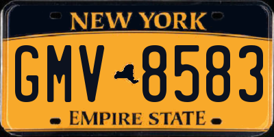 NY license plate GMV8583