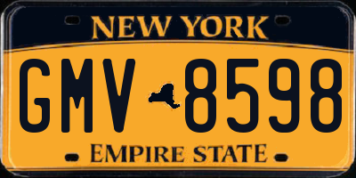 NY license plate GMV8598