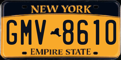 NY license plate GMV8610