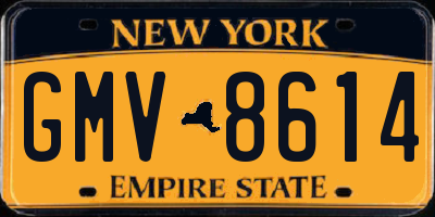 NY license plate GMV8614