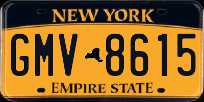 NY license plate GMV8615