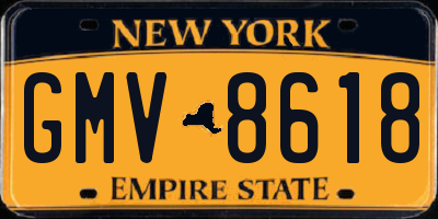 NY license plate GMV8618